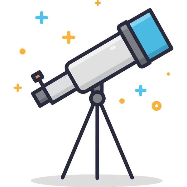 Göksel Nesne Astronomi Simgesini Gözlemlemek için Sevimli Çizgi Film Teleskobu Aracı