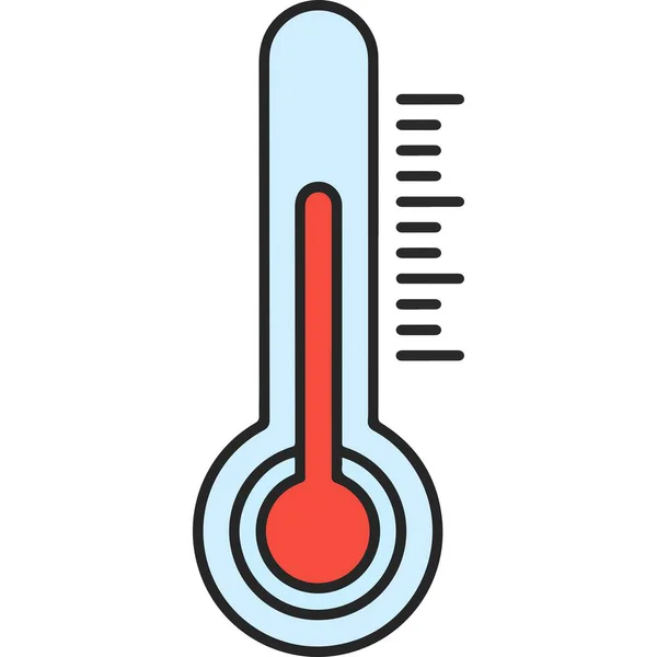 Basit Düz Çizgi Termometre Sıcaklık Ölçeklendirme İllüstrasyon Elemanı Simgesi Simgesi