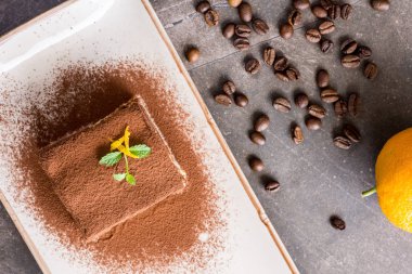 Ev yapımı tiramisu pasta tatlı Mascarpone peyniri ve Espres ile