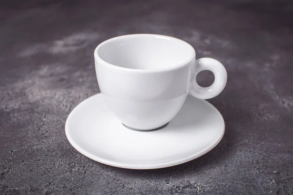 Empty White Espresso Coffee Cup on Dark Background — Stock Photo, Image