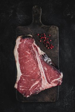 Vintage Kesme Kurulu T-kemik Steak Çiğ Kuru Yaşlı Beef