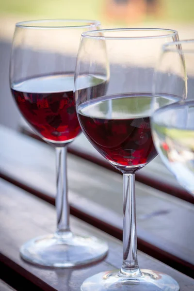 Glasses of Red and White Wine Close Up