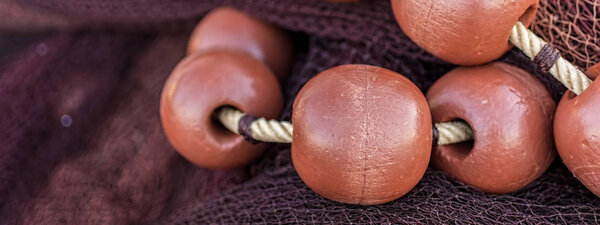 Fishing Net and Floats Close Up