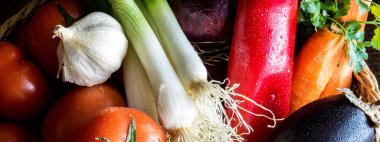 Su Damlalarında Taze Organik Sebzeler Kapat