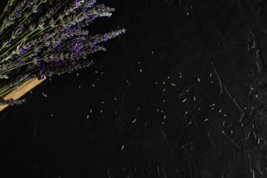 Rustik Koyu Arka Plan lavanta Çiçek Buketi