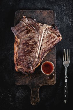 Barbekü Izgara Kuru Yaşlı Beef T-bone Biftek Rustik Kesme Kurulu