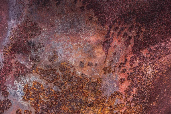 Old Rusty Red Metal Corrosion Oxidized Texture Surface. Rusted Iron Grunge Abstract Background.