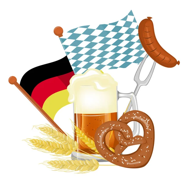 Festival de la cerveza Oktoberfest. Ilustración o cartel para la fiesta . — Archivo Imágenes Vectoriales