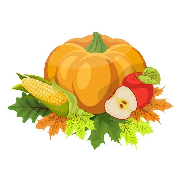 Happy Thanksgiving samenstelling op wit. Vector eps 10. — Stockvector