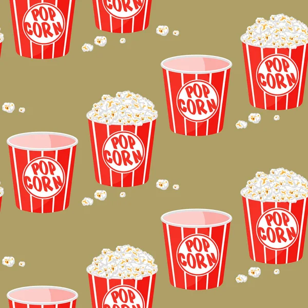 Cute kids pattern for girls and boys. Colorful pop corn on the abstract grunge background create a fun cartoon drawing. — Stock Vector