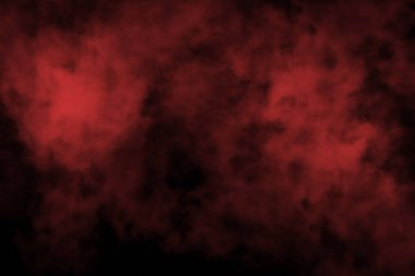 Koyu kırmızı ve siyah kıvrımlı dokular içeren koyu, soyut bir arka plan gizem ve yoğunluk hissi uyandırıyor..