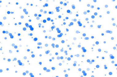 Parlak beyaz bir tuvale karşı yoğun, küçük, bulanık mavi ve gri daireler çizen parlak ve soyut bir arkaplan..