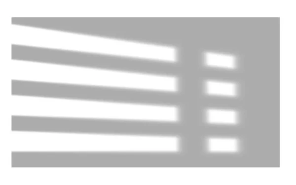 Yumuşak, dağınık güneş ışığını içeren soyut bir arkaplan parlak beyaz bir yüzey üzerinde temiz, geometrik gölgeler yaratarak sakinlik ve basitlik hissi uyandırıyor..