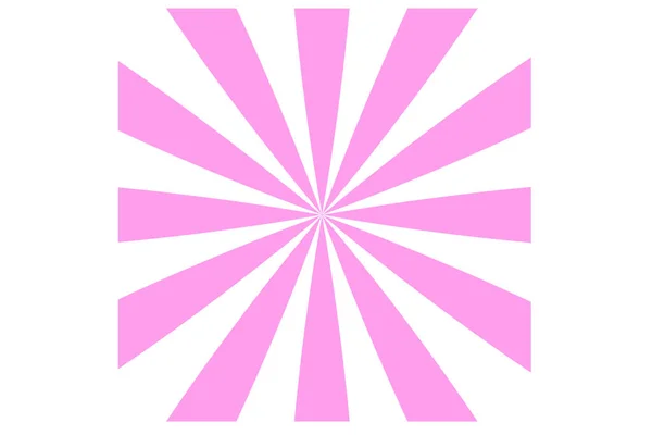 Keskin, açısal ışınları olan canlı pembe bir güneş patlaması deseni temiz beyaz bir arkaplana karşı merkezi bir noktadan yayılıyor..