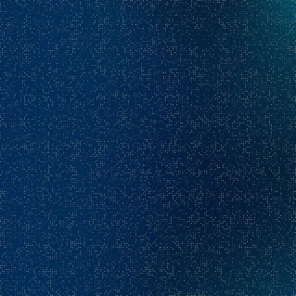 Koyu mavi ve yeşil soyut bir arkaplan. Küçük, parıldayan beyaz piksellerden oluşan bir ızgara dijital bir matris etkisi yaratıyor..