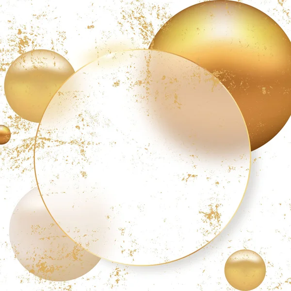 Üst üste binen şeffaf daireler, altın aksanlı ve dağınık konfetiler, lüks ve kutlamaları çağrıştıran yumuşak, ruhani bir arka plan..