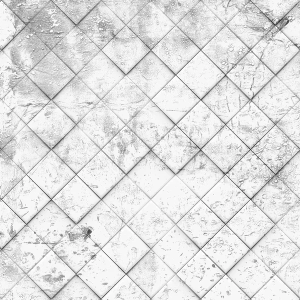 Gri ve beyaz tonlarında, sıkıntılı ve dokulu görünümlü, tekrarlanan elmas şekilleri..