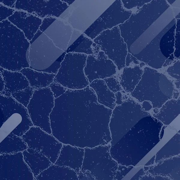 Karmaşık, açık renkli damarları ve ince köşegen ışık yansımaları olan koyu mavi mermer yüzeyin yakın, soyut bir görüntüsü..