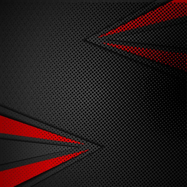 Keskin açılı kırmızı şekilli koyu bir arka plan dinamik ve soyut bir tasarım yaratıyor..