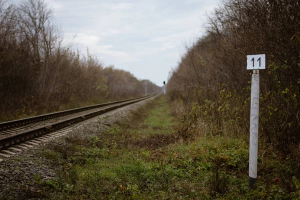 Index För Elfte Kilometer Järnvägen — Stockfoto