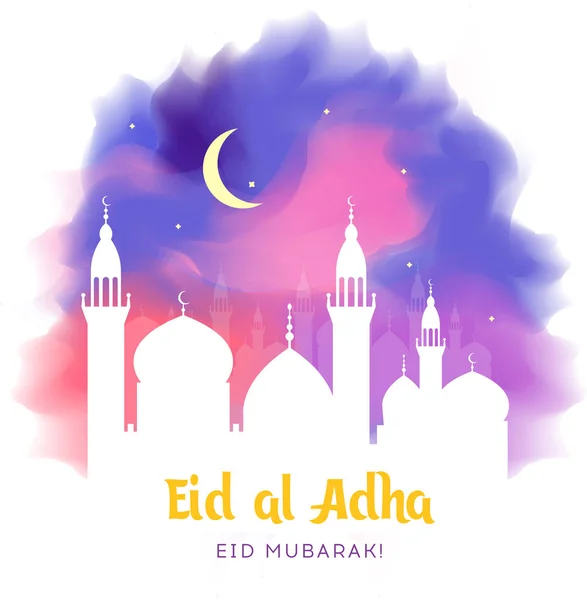 Eid al-Adha, Eid ul-Adha mubarak. Kurban Bayrami, Kurban Bajram festa musulmana del sacrificio. Vettore EPS 10 . — Vettoriale Stock