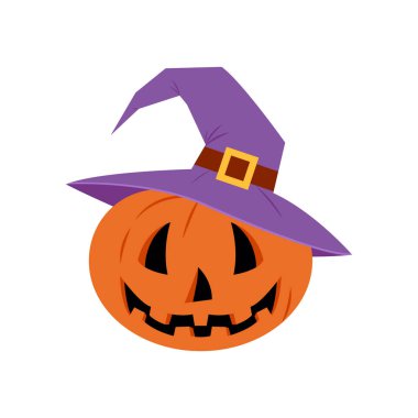 Jack-O-Lantern. Tatlı kabak şapkalı. Cadılar Bayramı Balkabağı. Cadılar Bayramın kutlu olsun gün