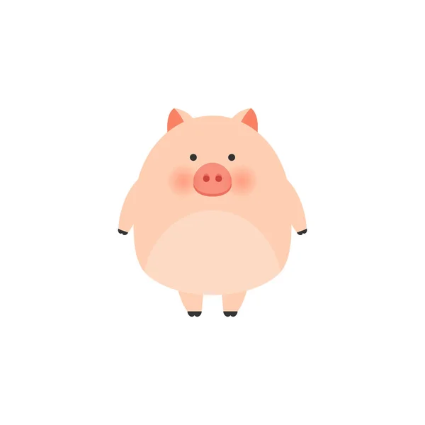 Varkentje. Chinees Nieuwjaar. Het jaar van het varken. Cool en mooi varken illustratie voor kleuter kids t-shirt, kleding, uitnodiging, eenvoudige kind design. — Stockvector
