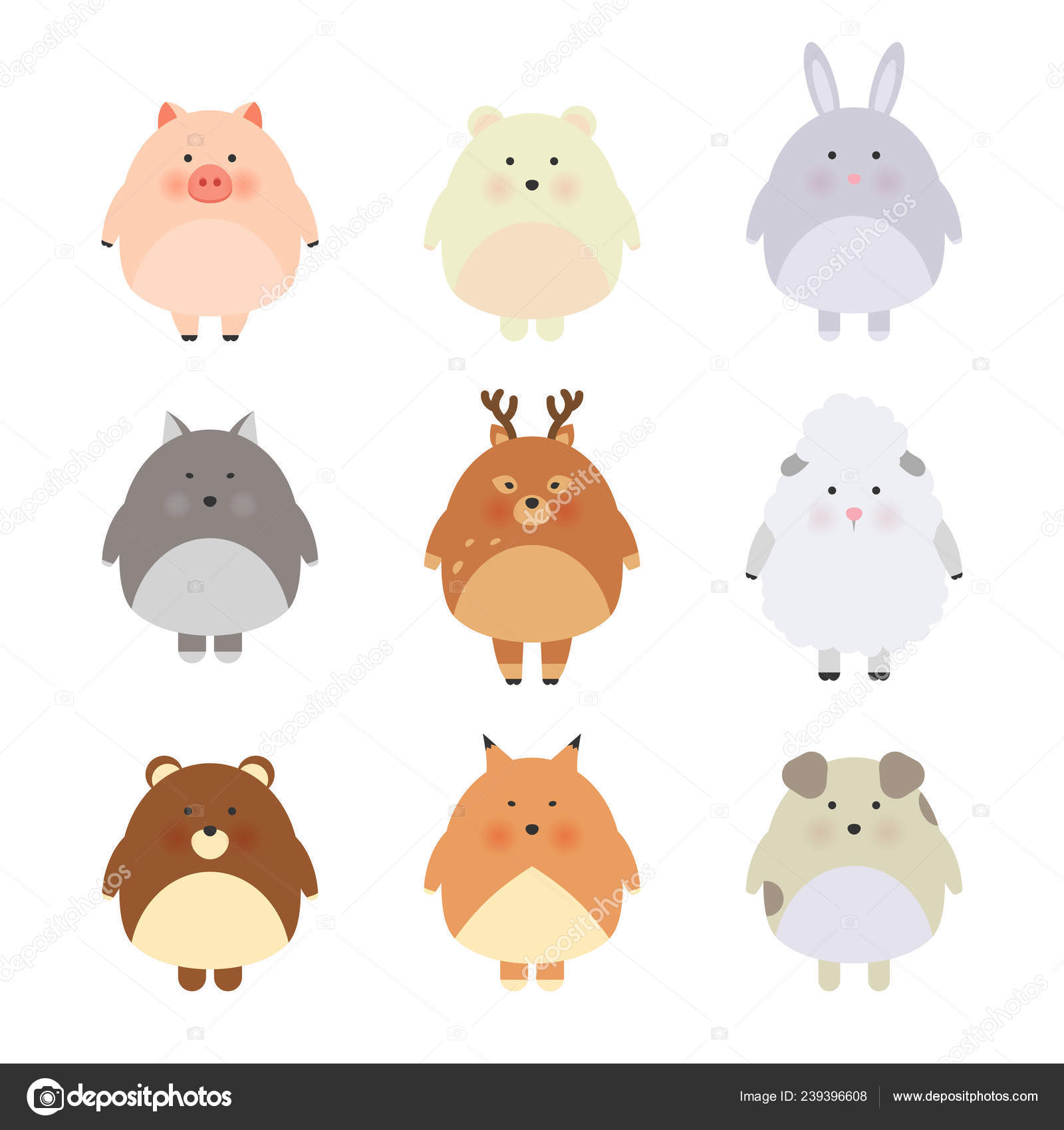 Dessin Animé Animaux Mignons Pour Carte De Bébé Et L