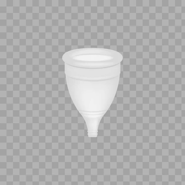 Taça menstrual 3D realista. Higiene feminina. Copo menstrual de cor. Proteção para a mulher em dias críticos. Ilustração vetorial sobre fundo branco . — Vetor de Stock