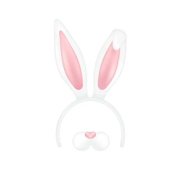 带白色背景的兔耳朵复活节面罩，图例. — 图库矢量图片