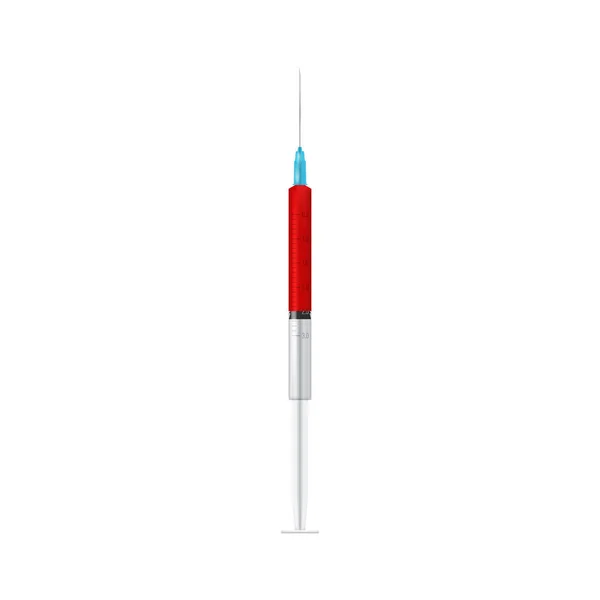 Syringe with blood isolated on white background — Stock Vector