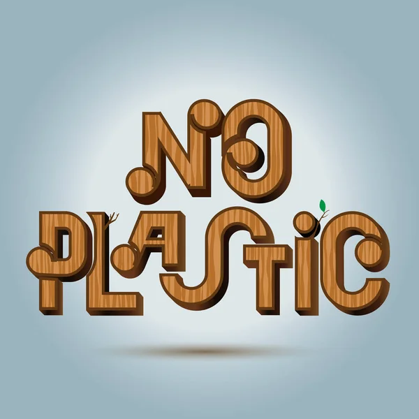 Pas Lettrage Bois Créatif Plastique Sauver Concept Monde Logo Type — Image vectorielle