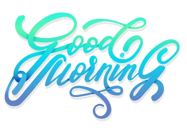 Violeta Azul Verde Buenos Días Vector Escrito Mano Letras Aisladas — Vector de stock