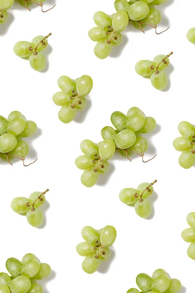 Horní Pohled Plochý Ležel Zelený Vzorek Izolovaný Bílém Pozadí Vegetariánský — Stock fotografie