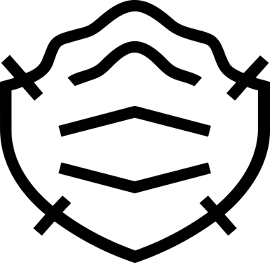 Black and white face mask icon symbol vector illustration in minimal simple style graphic design element for modern artwork clean outline sketch flat pictogram abstract template contour editable isolated digital png format for web ui