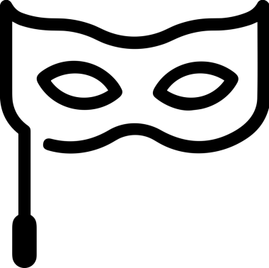 Black and white face mask icon symbol vector illustration in minimal simple style graphic design element for modern artwork clean outline sketch flat pictogram abstract template contour editable isolated digital png format for web ui