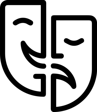 Black and white face mask icon symbol vector illustration in minimal simple style graphic design element for modern artwork clean outline sketch flat pictogram abstract template contour editable isolated digital png format for web ui