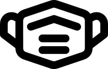 Black and white face mask icon symbol vector illustration in minimal simple style graphic design element for modern artwork clean outline sketch flat pictogram abstract template contour editable isolated digital png format for web ui