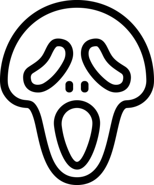 Black and white face mask icon symbol vector illustration in minimal simple style graphic design element for modern artwork clean outline sketch flat pictogram abstract template contour editable isolated digital png format for web ui