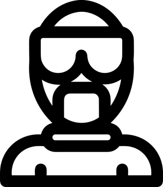 Black and white face mask icon symbol vector illustration in minimal simple style graphic design element for modern artwork clean outline sketch flat pictogram abstract template contour editable isolated digital png format for web ui