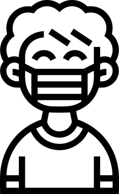 Black and white face mask icon symbol vector illustration in minimal simple style graphic design element for modern artwork clean outline sketch flat pictogram abstract template contour editable isolated digital png format for web ui