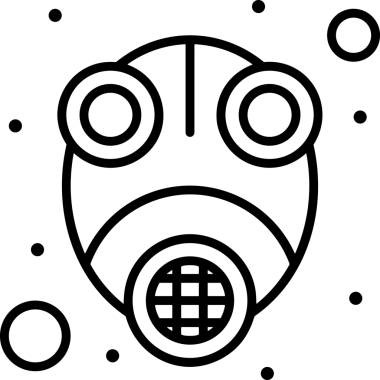 Black and white face mask icon symbol vector illustration in minimal simple style graphic design element for modern artwork clean outline sketch flat pictogram abstract template contour editable isolated digital png format for web ui