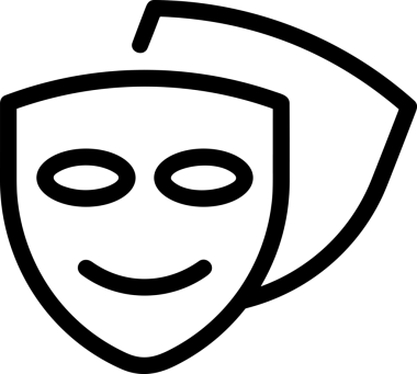 Black and white face mask icon symbol vector illustration in minimal simple style graphic design element for modern artwork clean outline sketch flat pictogram abstract template contour editable isolated digital png format for web ui