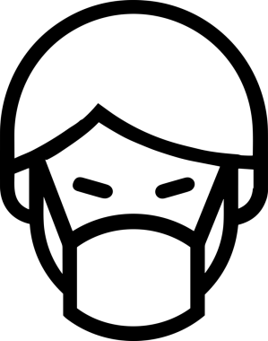 Black and white face mask icon symbol vector illustration in minimal simple style graphic design element for modern artwork clean outline sketch flat pictogram abstract template contour editable isolated digital png format for web ui