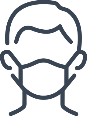 Black and white face mask icon symbol vector illustration in minimal simple style graphic design element for modern artwork clean outline sketch flat pictogram abstract template contour editable isolated digital png format for web ui