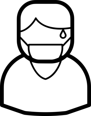 Black and white face mask icon symbol vector illustration in minimal simple style graphic design element for modern artwork clean outline sketch flat pictogram abstract template contour editable isolated digital png format for web ui