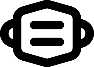 Black and white face mask icon symbol vector illustration in minimal simple style graphic design element for modern artwork clean outline sketch flat pictogram abstract template contour editable isolated digital png format for web ui