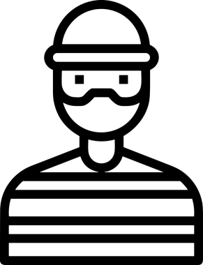 Black and white face mask icon symbol vector illustration in minimal simple style graphic design element for modern artwork clean outline sketch flat pictogram abstract template contour editable isolated digital png format for web ui