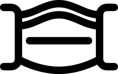 Black and white face mask icon symbol vector illustration in minimal simple style graphic design element for modern artwork clean outline sketch flat pictogram abstract template contour editable isolated digital png format for web ui