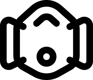 Black and white face mask icon symbol vector illustration in minimal simple style graphic design element for modern artwork clean outline sketch flat pictogram abstract template contour editable isolated digital png format for web ui